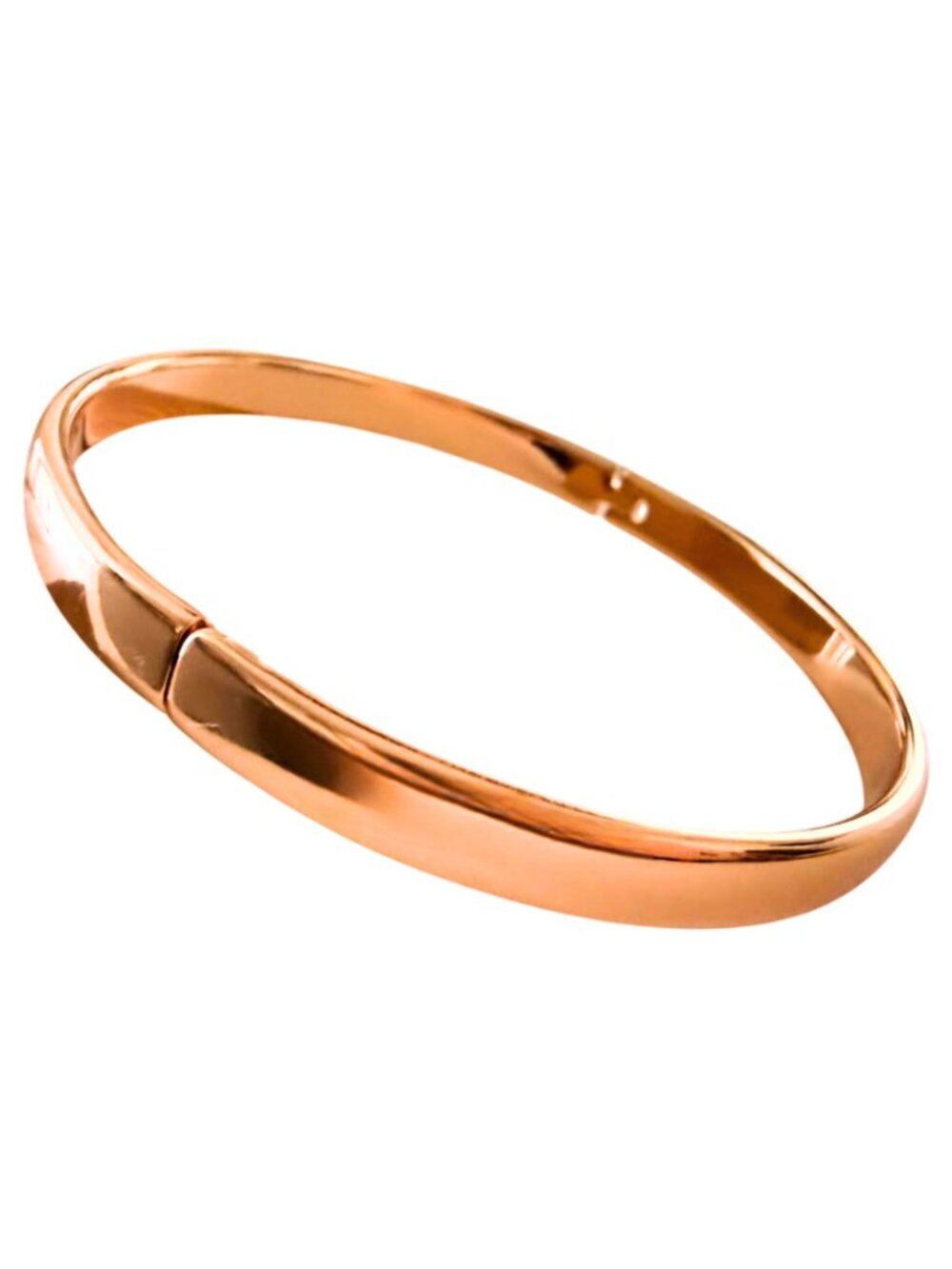 Classic Plain Hinged Bangle Bracelet – Rose Gold Plated | Sleek Minimalist